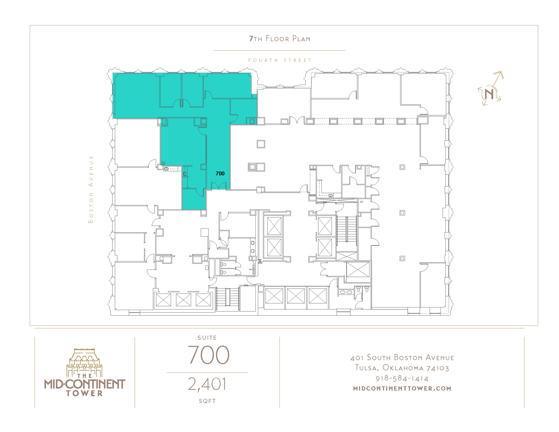 Mid-Continent Tower - Downtown Tulsa Office Spaces